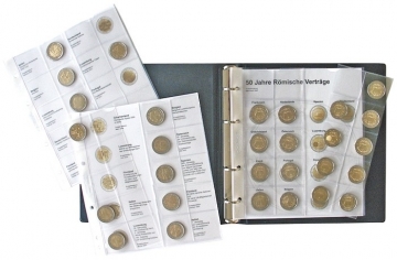 Set Vordruckalbum mit Vordruckblättern für 2 EURO-Gedenkmünzen, Band 1