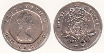 20 Pence Großbritannien 1982