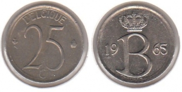 25 Centimes Belgien 1965
