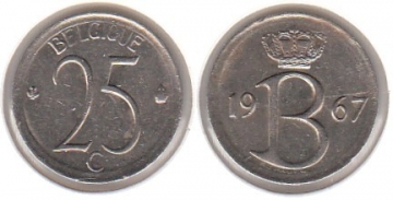 25 Centimes Belgien 1967