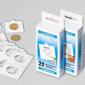 Leuchtturm Münzrähmchen zum Heften, Euro-Sortiment