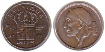 50 Centimes Belgien 1979