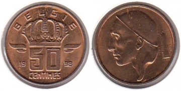 50 Centimes Belgien 1998