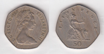 50 Pence Großbritannien 1983