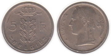 5 Francs Belgien 1964