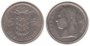 5 Francs Belgien 1965