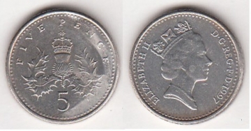 5 Pence Großbritannien 1997