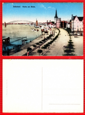 AK Düsseldorf, Partie am Rhein