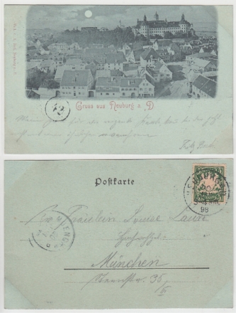 AK Neuburg an der Donau, Mondschein