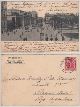 AK Stuttgart, Königsbau mit Königsstrasse