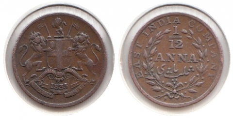 1/12 Anna Britisch Indien 1835