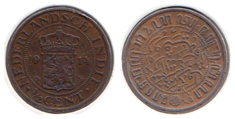 1/2 Cent Niederländisch Ostindien 1914