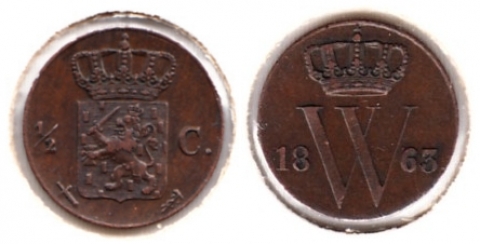 1/2 Cent Niederlande 1863