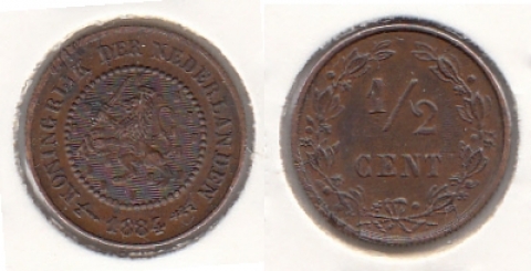 1/2 Cent Niederlande 1884