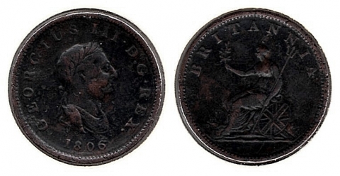 1/2 Penny Großbritannien 1806
