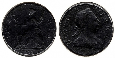 1/2 Penny Großbritannien 1773
