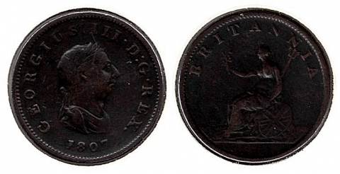 1/2 Penny Großbritannien 1807