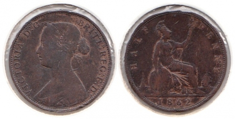 1/2 Penny Großbritannien 1862