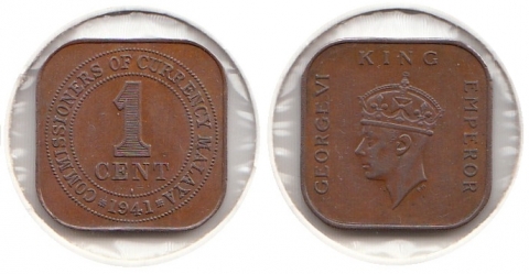 1 Cent Britisch Malaya 1941