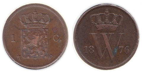 1 Cent Niederlande 1876