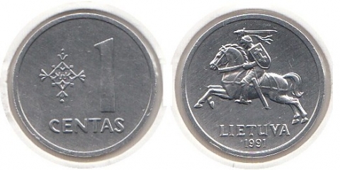 1 Centas Litauen 1991