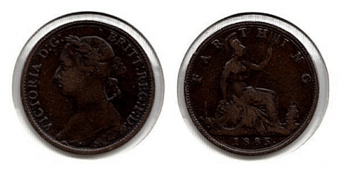 1 Farthing Großbritannien 1885