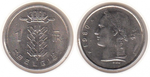 1 Franc Belgien 1980