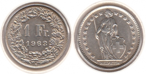 1 Franken Schweiz 1963B