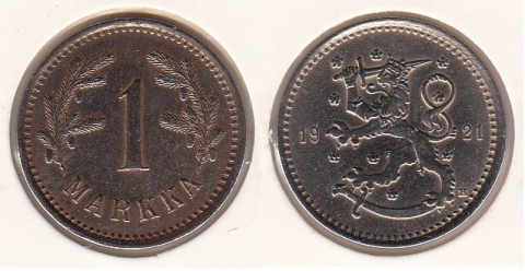 1 Markka Finnland 1921