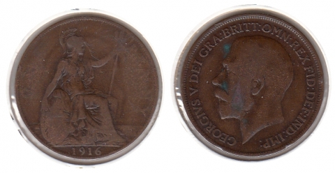 1 Penny Großbritannien 1916