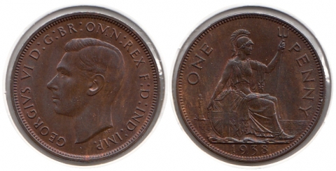 1 Penny Großbritannien 1938