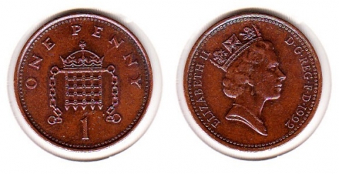 1 Penny Großbritannien 1992