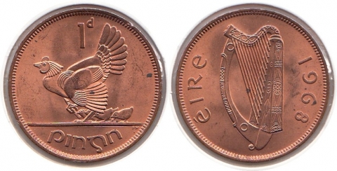 1 Penny Irland 1968