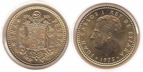 1 Peseta Spanien 1975