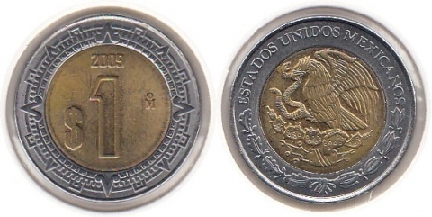 1 Peso Mexiko 2009