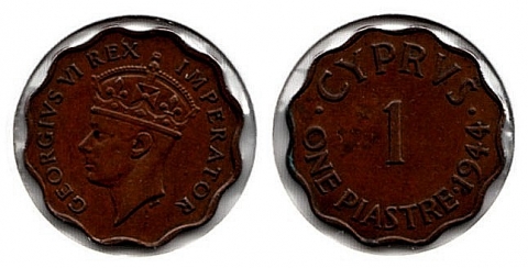 1 Piastre Britisch Zypern 1944