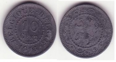 10 Centimes Belgien 1916