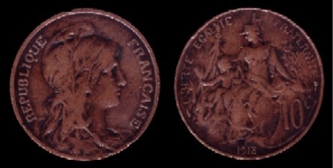 10 Centimes Frankreich 1913