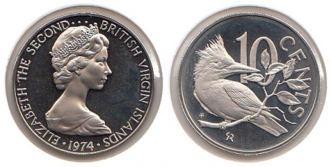10 Cents Britische Jungferninseln 1974