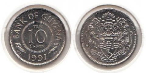 10 Cents Guyana 1991