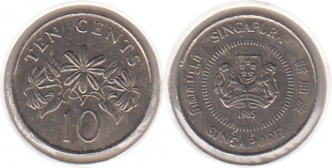 10 Cents Singapur 1985