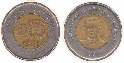 10 Pesos Dominikanische Republik 2007