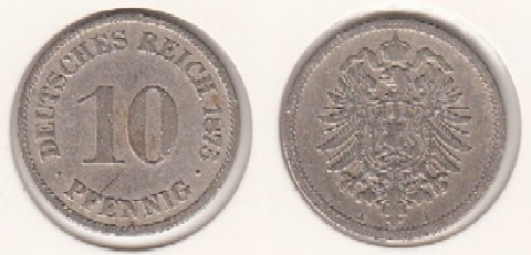 10 Pfennig Deutsches Reich 1875A