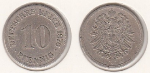 10 Pfennig Deutsches Reich 1876C