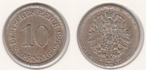 10 Pfennig Deutsches Reich 1888J