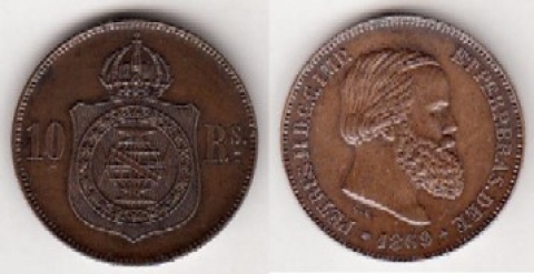 10 Reis Brasilien 1869