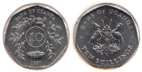 10 Schilling Uganda 1987