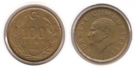 100 Lira Türkei 1990