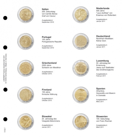 Vordruckblatt für 2 Euro-Gedenkmünzen, Blatt 7