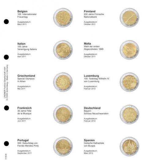 Vordruckblatt für 2 Euro-Gedenkmünzen, Blatt 9